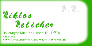 miklos melicher business card